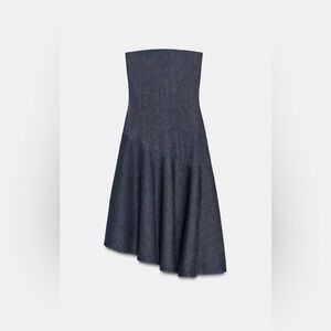 NWT Zara Strapless Denim Dress